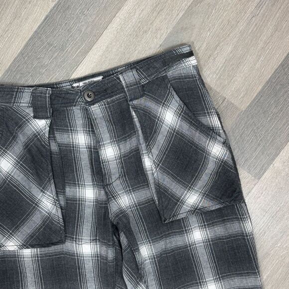 Free People City Slouch Plaid Flannel Utility Pants Grey White 4 - Picture 6 of 15